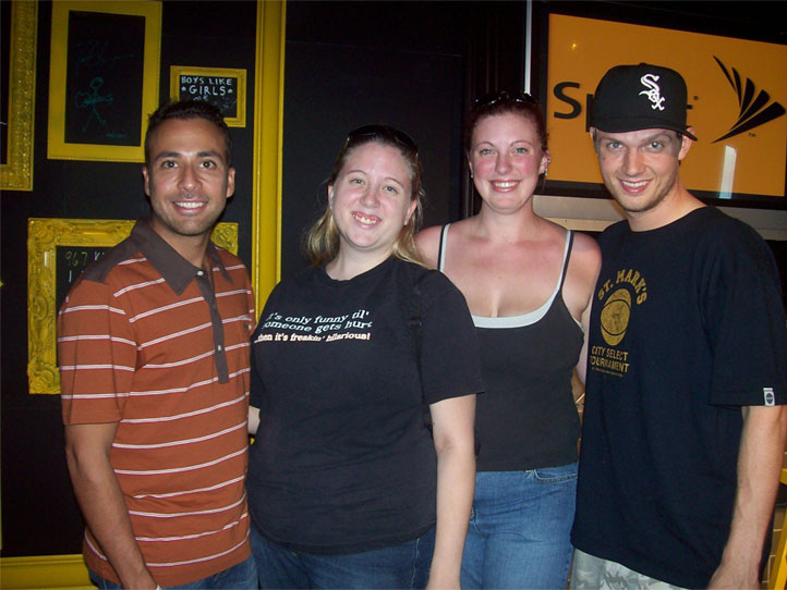 photo of Howie, me, my sister, and Nick